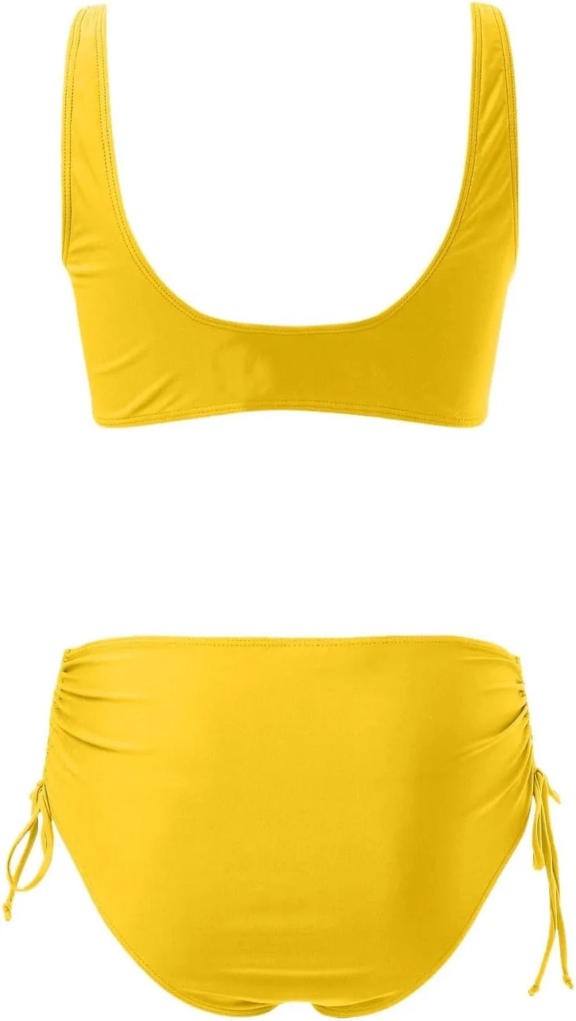 Женский бикини-комплект из полиэстера и спандекса, Yellow — фото 4