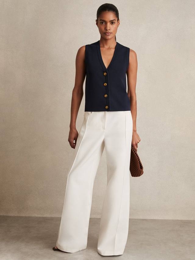 

Вязаный жилет Gaia на пуговицах Reiss, Navy