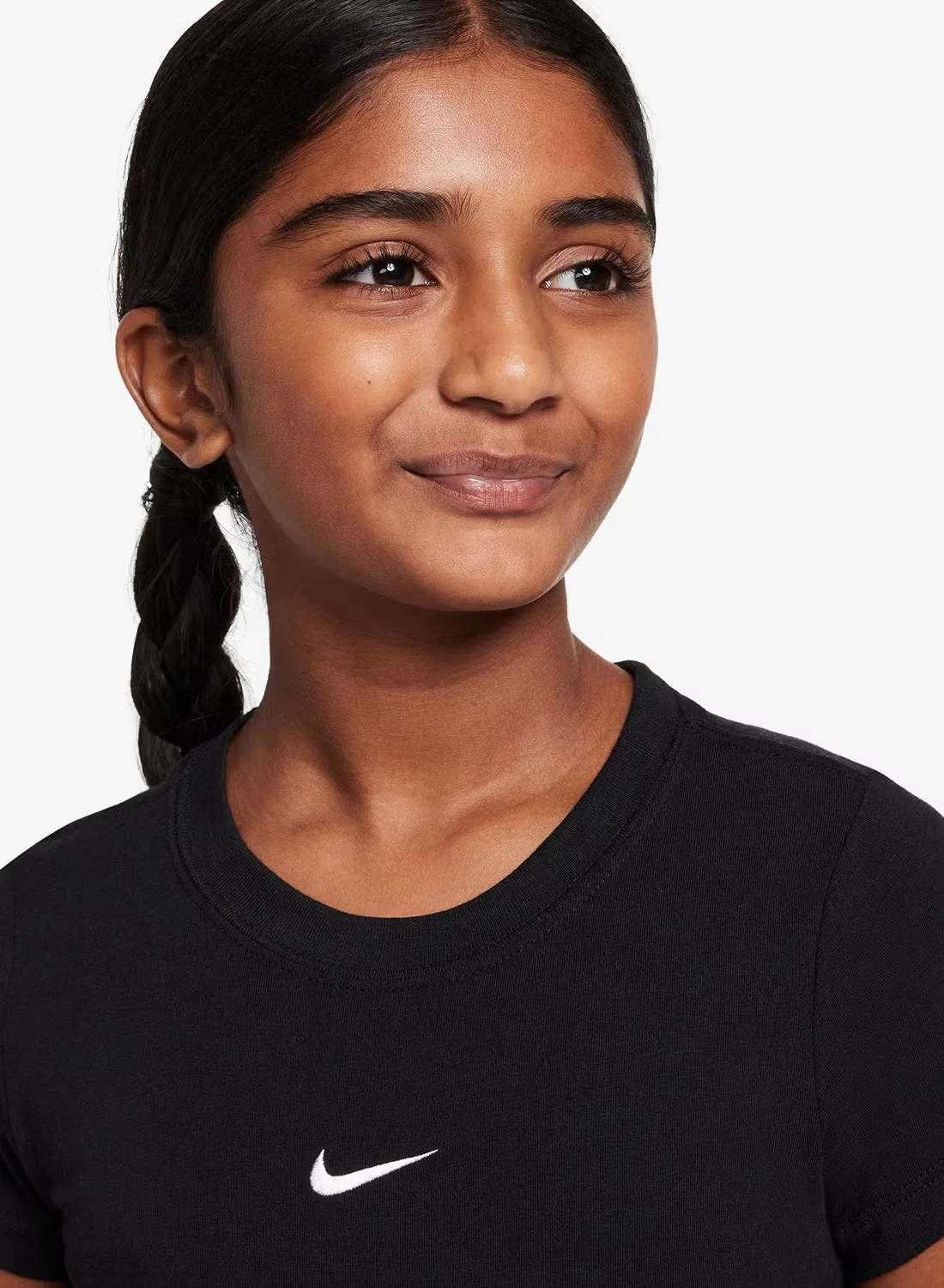 Футболка с коротким рукавом Nike G NSW Tee SS Slim Mod Crop, черный — фото 3