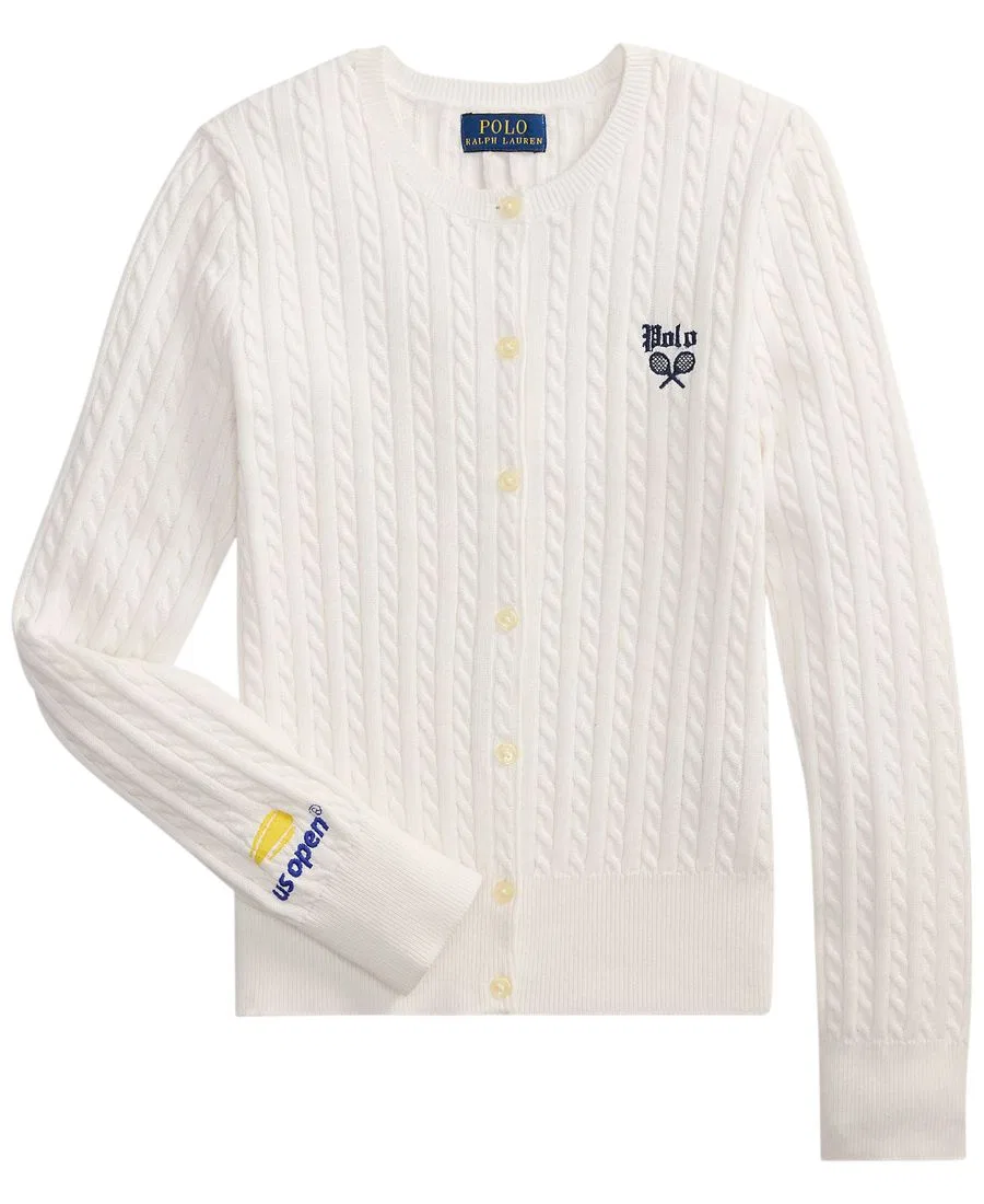 Детский свитер с длинным рукавом US Open Polo Ralph Lauren, Ceramic White