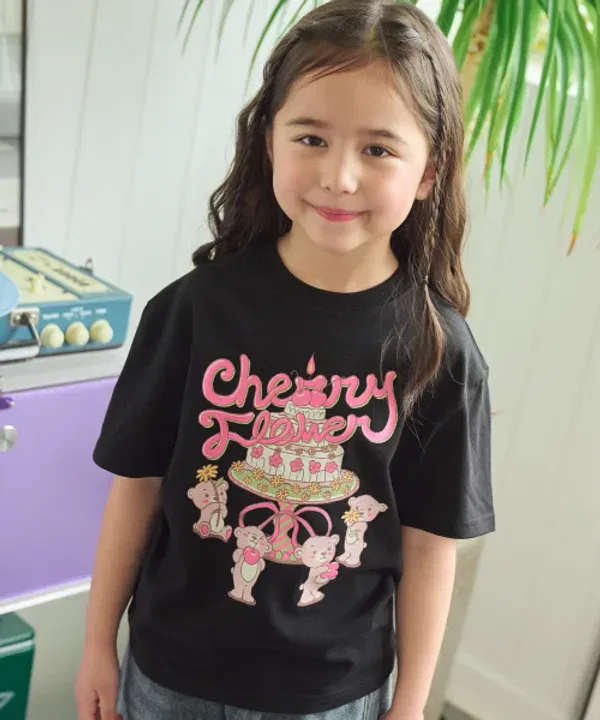 Футболка с принтом Teddy's Cake, Cpgn Kids, черный