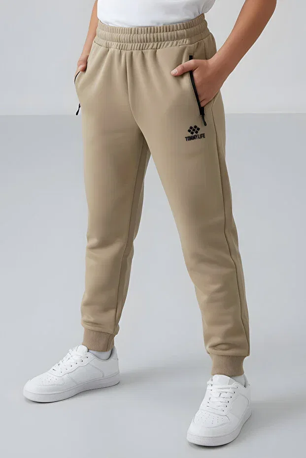 Детские спортивные штаны для мальчиков из двух пар, Tommy Life, Black-Dark Beige — фото 4