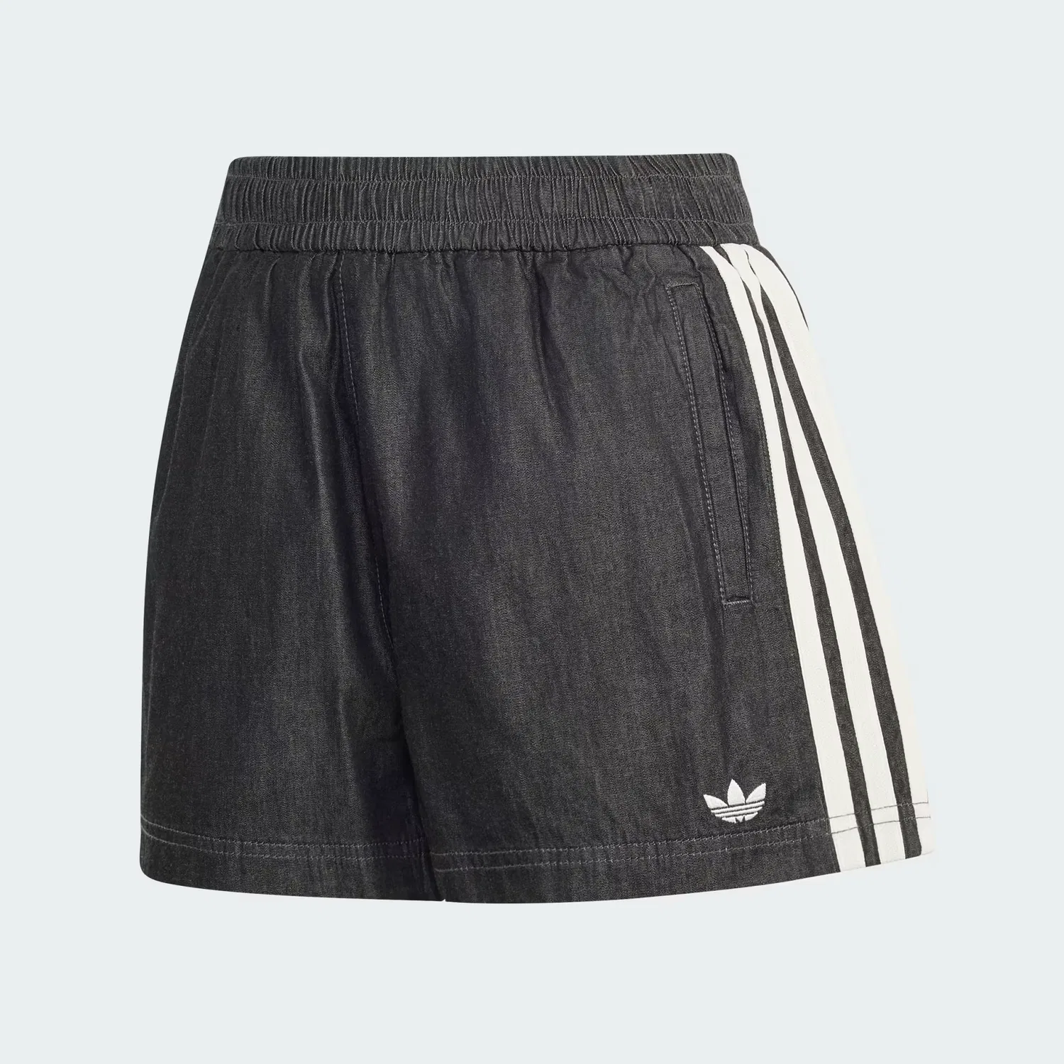 Женские джинсовые шорты с эластичным поясом Summer Glow Adidas Originals, черный деним — фото 4
