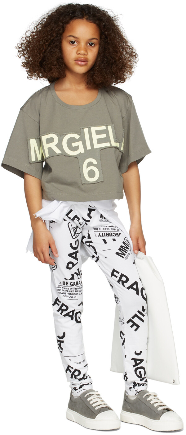 

Детская серая футболка с логотипом Stitch MM6 Maison Margiela, Серый, Детская серая футболка с логотипом Stitch MM6 Maison Margiela