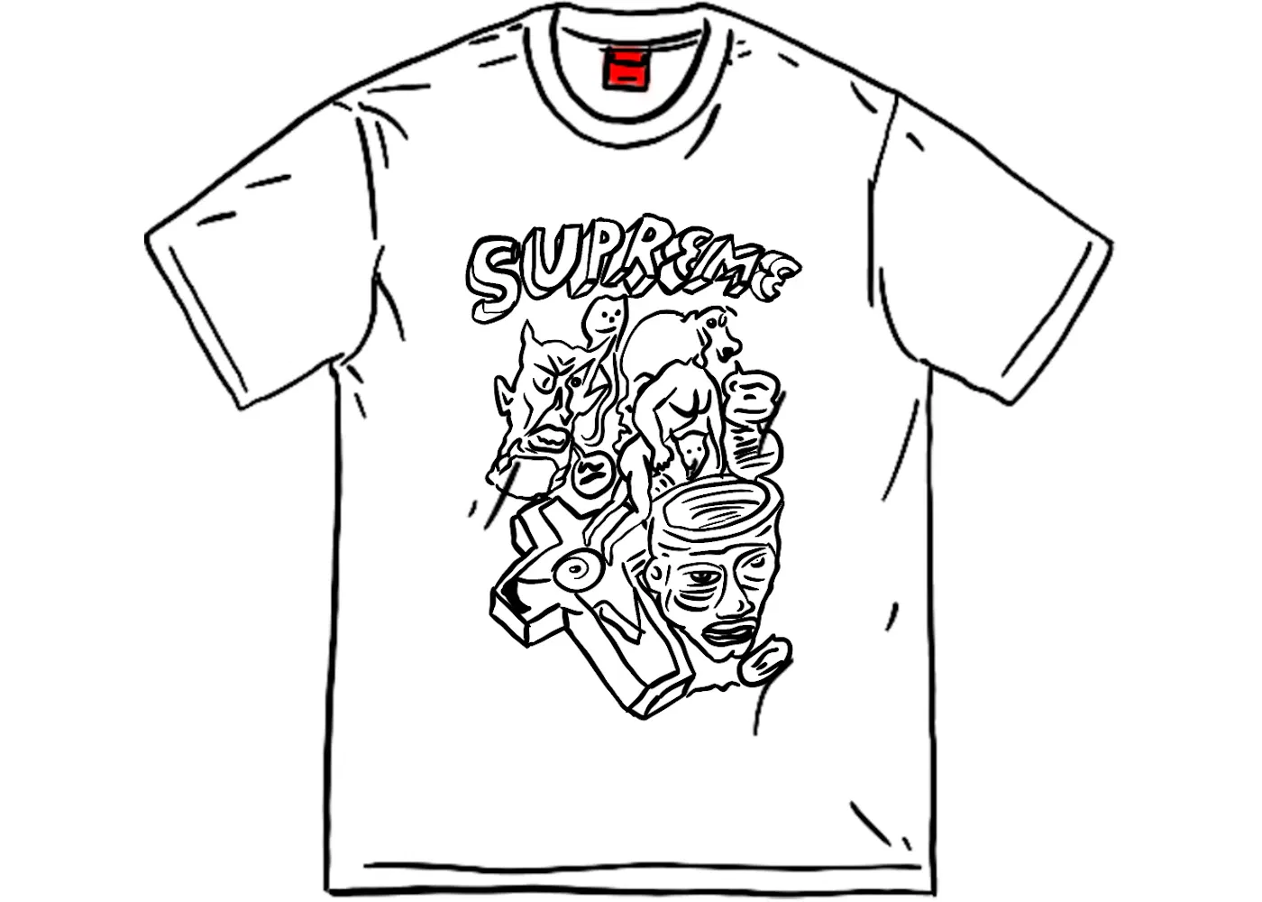 Мужская футболка с принтом Supreme Daniel Johnston, White