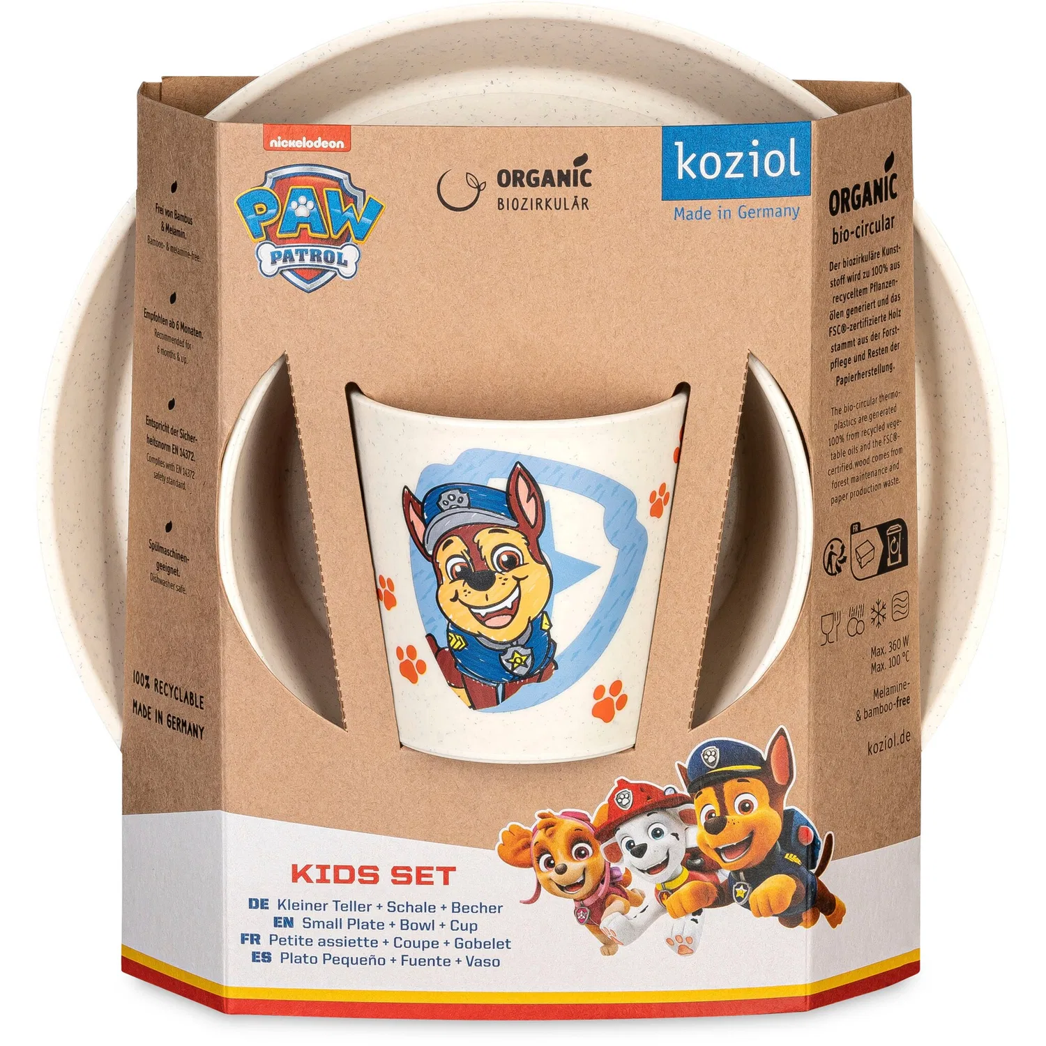 Детский набор посуды 3 предмета Paw Patrol KOZIOL, Organic Moon Paw Patrol — фото 4