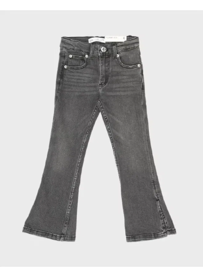 Джинсы-клеш с эффектом потертости Zara, серо-черный