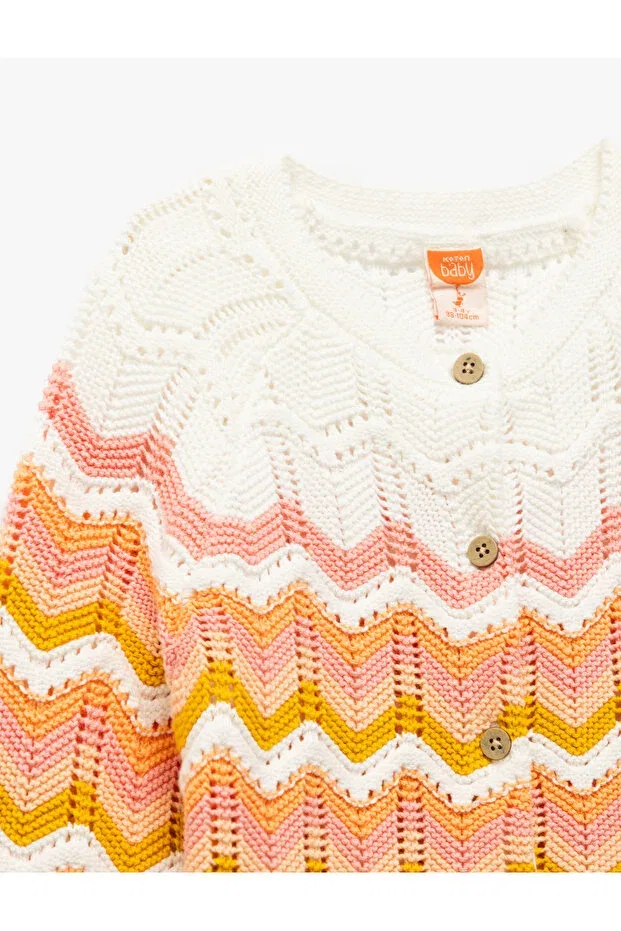 Детский кардиган для девочек хлопковый Koton, Pink Striped — фото 3