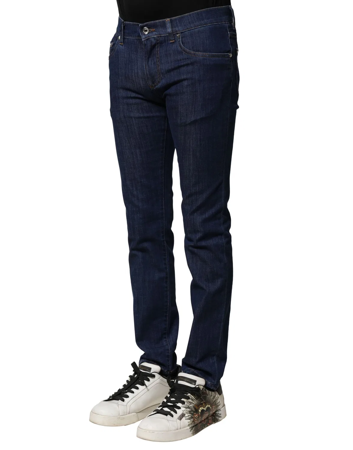 Мужские джинсы скинни с логотипом Blue Cotton Stretch Skinny Dolce & Gabbana, Blue — фото 3