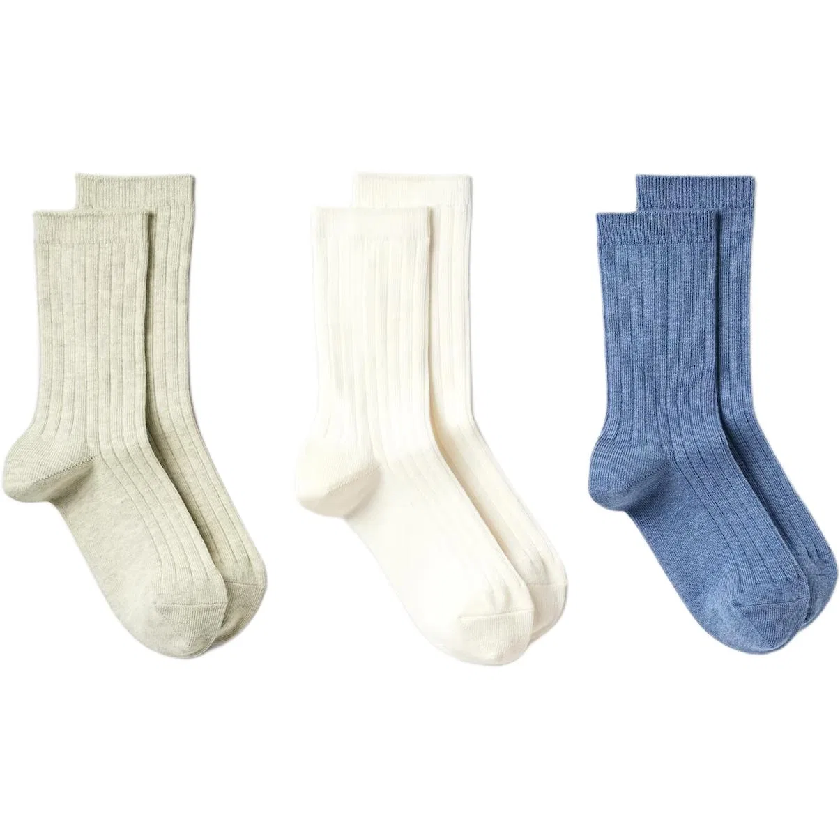 Детские носки с защитой от запаха, комплект из 3 пар, Light Gray+Ecru+Blue, UNIQLO