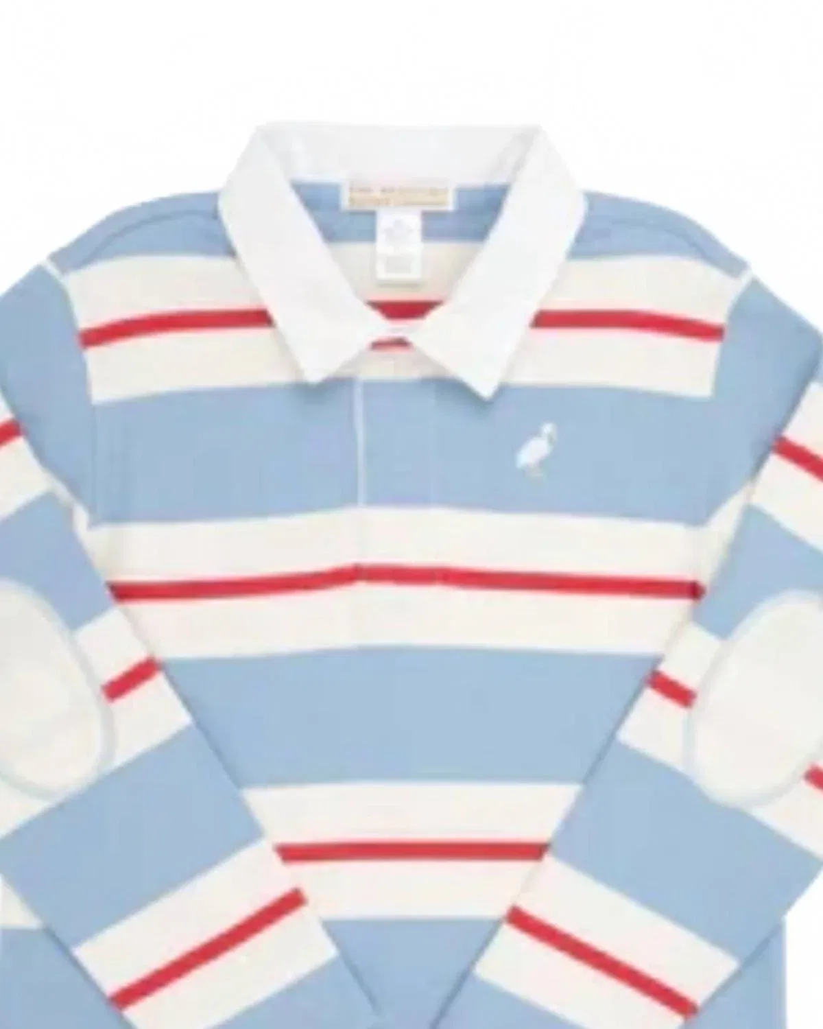 Детская рубашка поло с длинным рукавом в полоску Rollins Rugby The Beaufort Bonnet Company, Barrington Blue + Richmond Red — фото 2