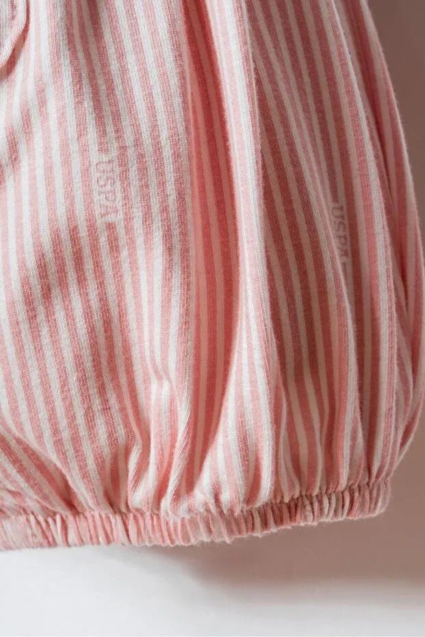 Детский комбинезон для девочек с принтом U.S. Polo Assn., Pink — фото 4