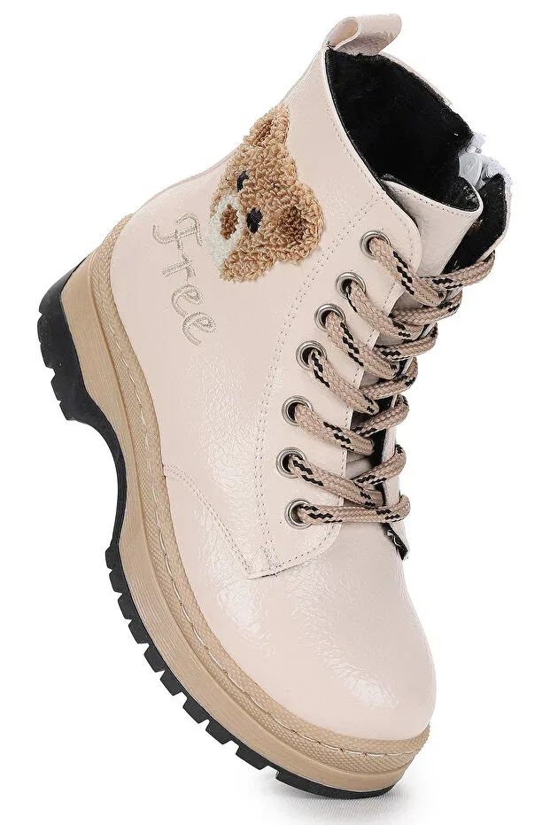 Детские ботинки для девочек с принтом Teddy wrinkled thermo sole Kiko Kids, Ten