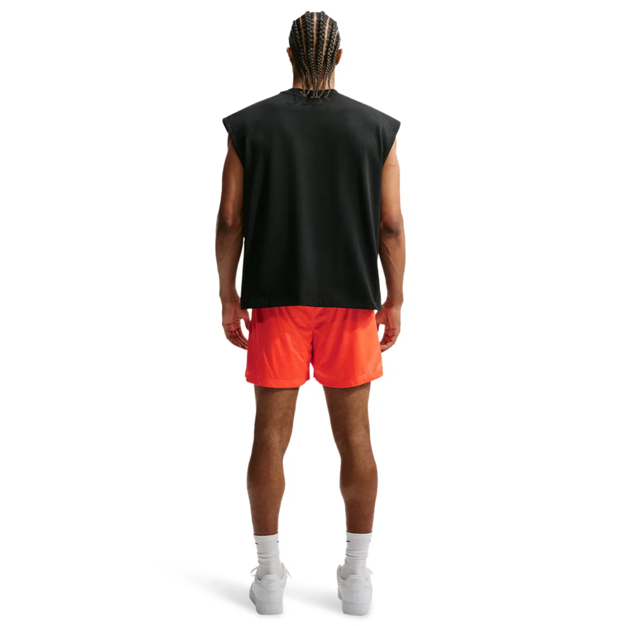 Мужские шорты с сетчатой тканью Nike Dri-FIT Standard Issue Mesh 5IN, Turf Orange/Pale Ivory — фото 4