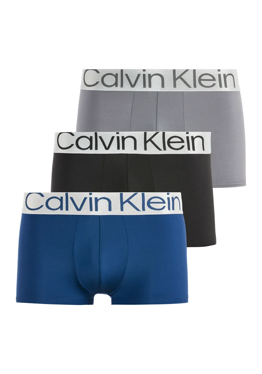 

Calvin Klein Underwear Trunk "LOW RISE TRUNK 3PK" (3 шт. в упаковке), с эластичным поясом с логотипом Calvin Klein, цвет Blue-Shadow&-Grey-Sky&-Black