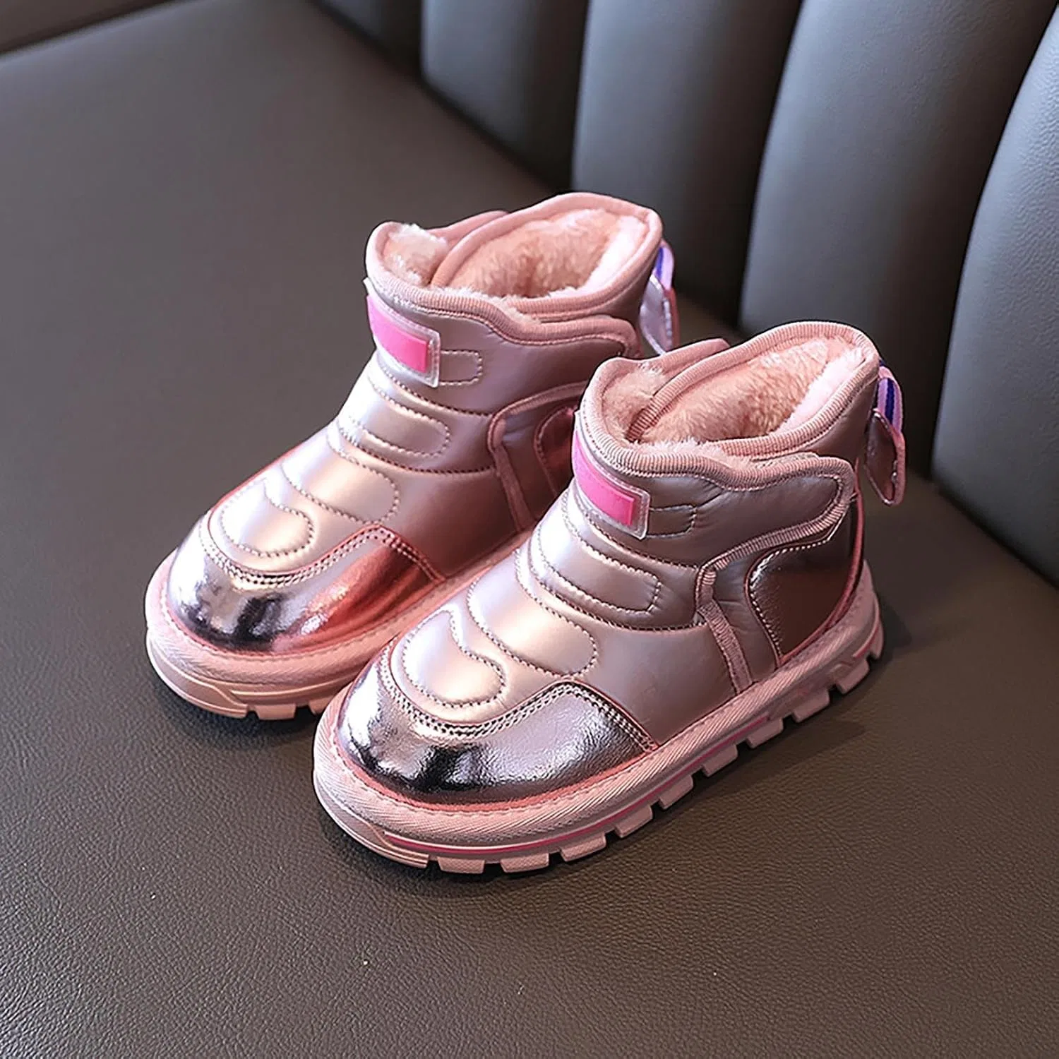 Детские ботинки для девочек и мальчиков с мягкой подошвой, Pink — фото 3