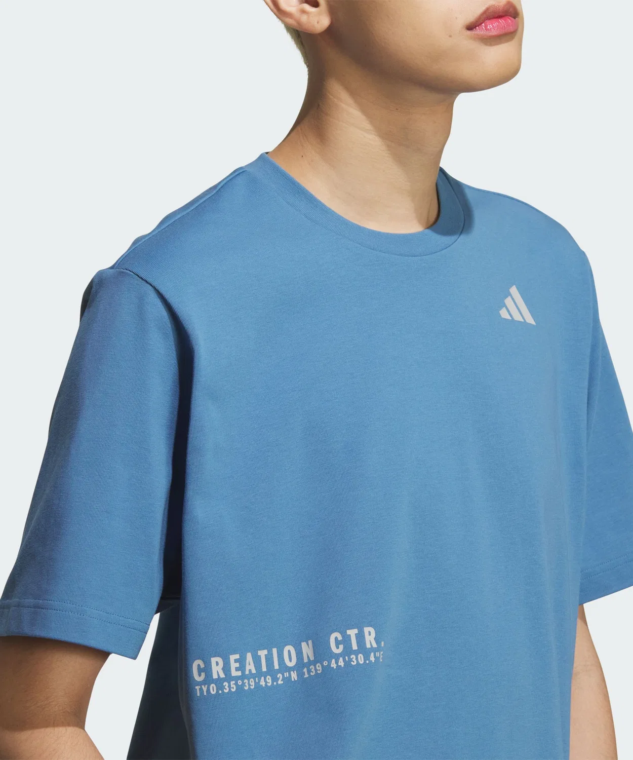 Мужская футболка с коротким рукавом, свободного кроя, Brand Love Adidas, Blue — фото 4