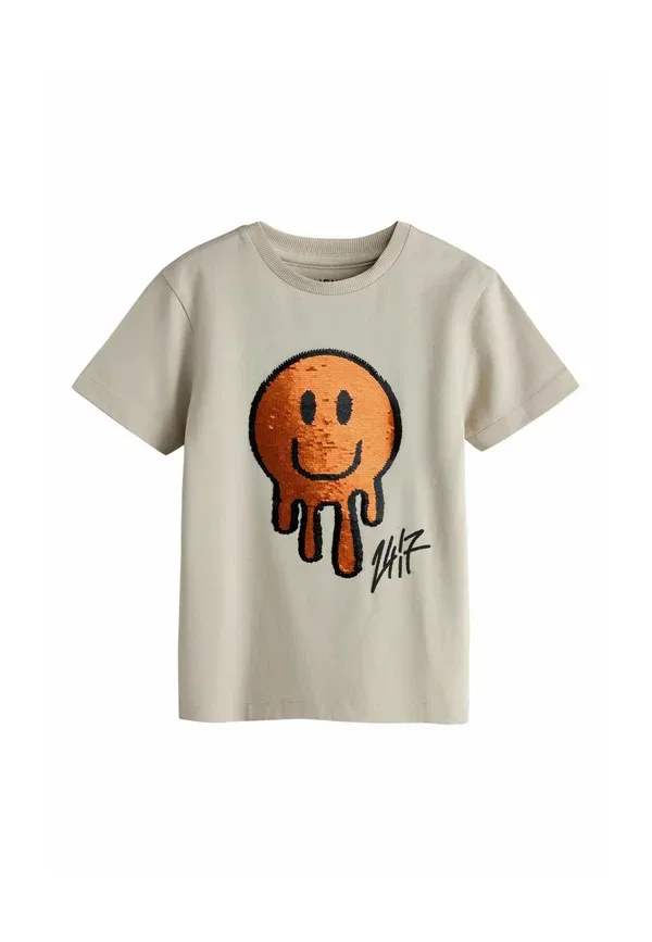 Футболка с пайетками Short sleeve graphic t-shirt Next, Cement Smile Sequin