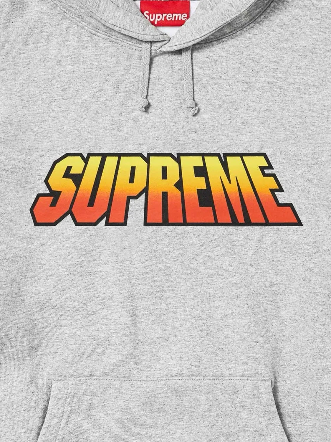 Худи с эффектом градиента и логотипом Supreme, серый — фото 2