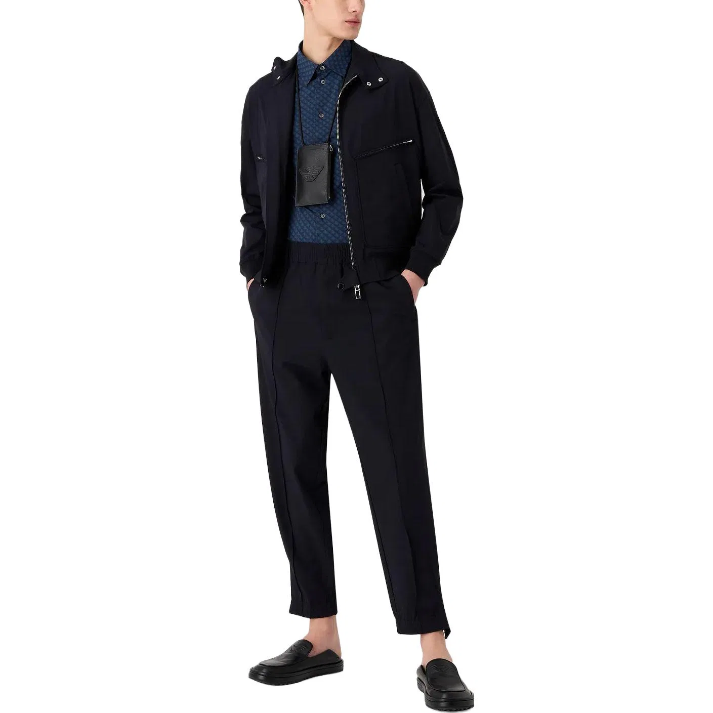 Мужская рубашка с отложным воротником EMPORIO ARMANI, Blue — фото 4