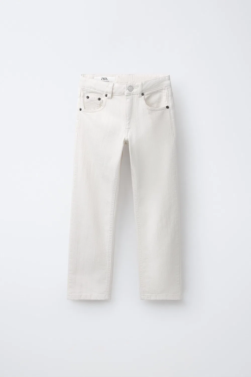 Прямые джинсы ZARA, Ecru