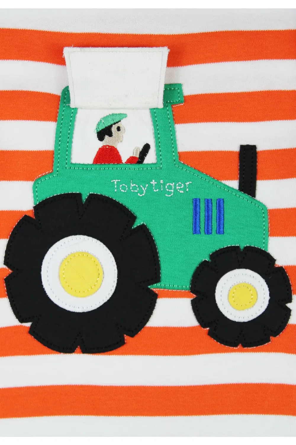Детская футболка с аппликацией Tractor с длинным рукавом Toby Tiger, Orange — фото 3