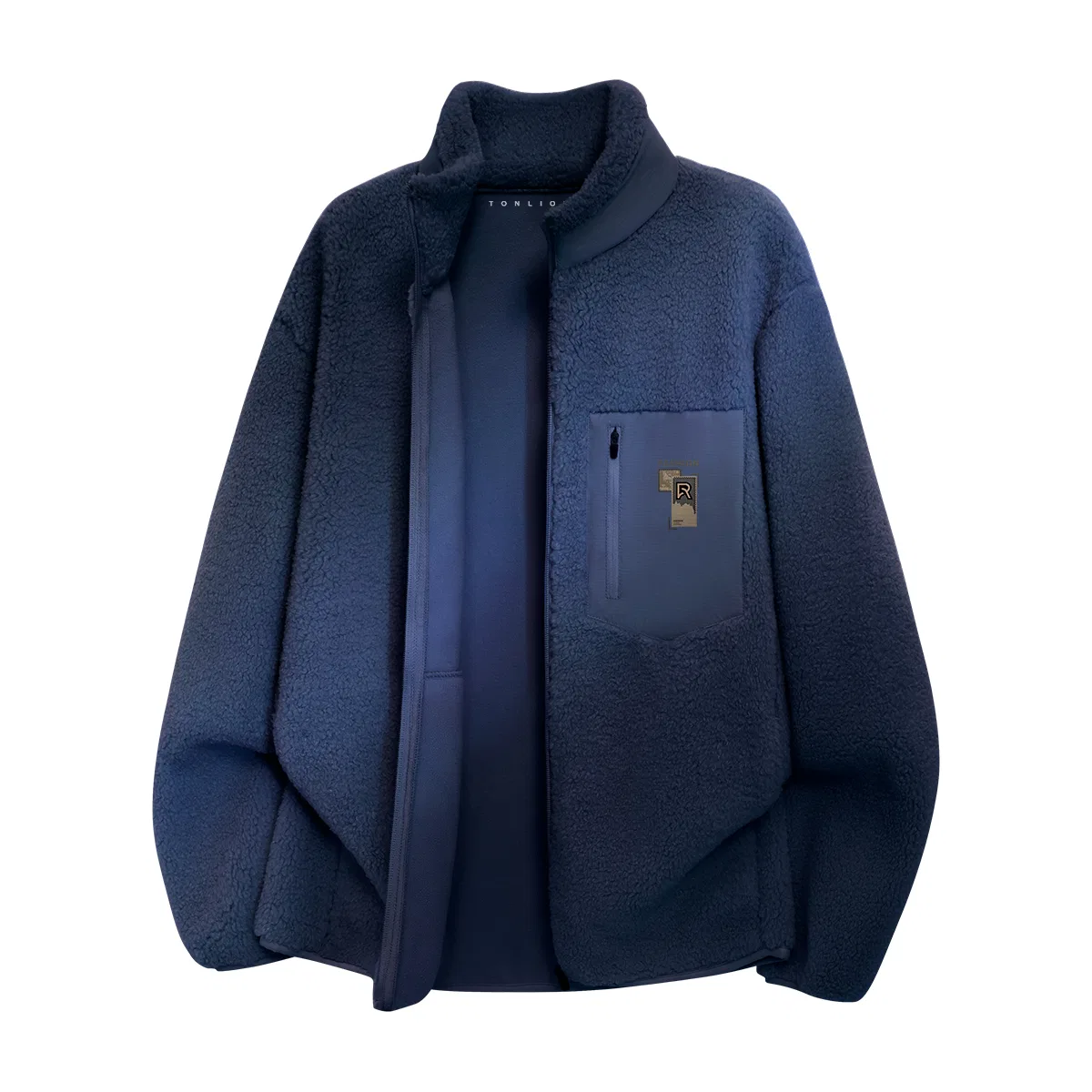 Детская утепленная куртка-флис на молнии с воротником-стойкой City Boy Tonlion, Цвет Heather Navy