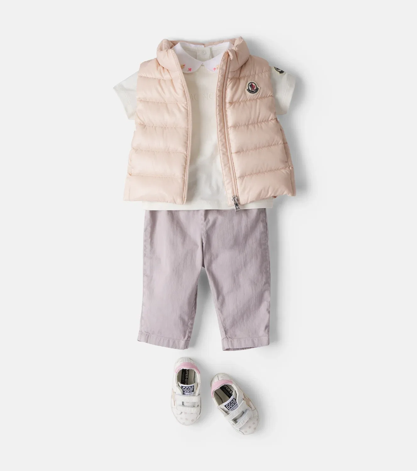 Детский пуховый жилет Ghany Moncler Enfant, розовый — фото 2