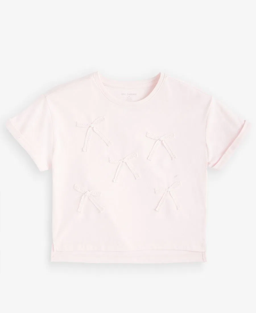 Футболка с бантом и коротким рукавом Epic Threads, Pink Polish