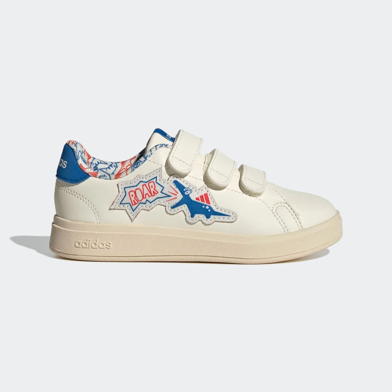 Детские кроссовки с липучкой Adidas Sportswear, Off White / Bright Royal / Semi Lucid Red — фото 3