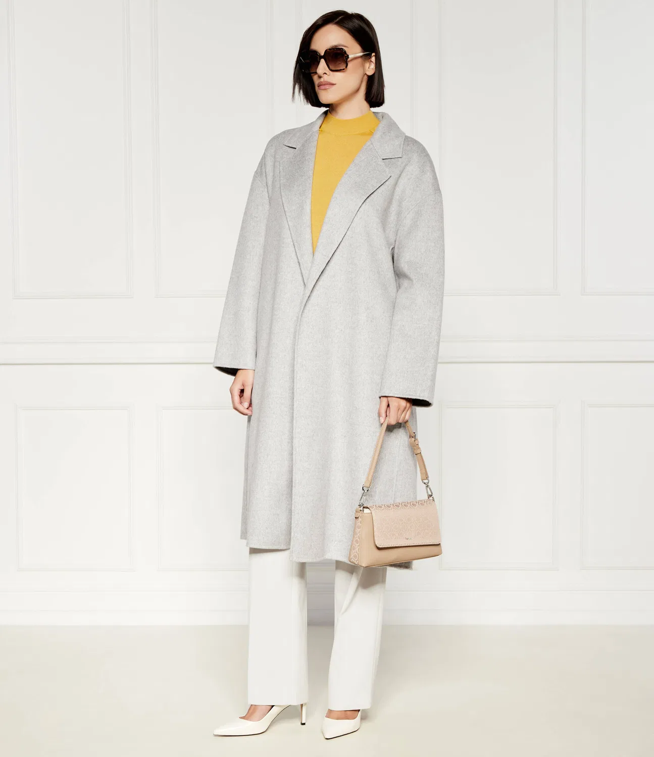 Пальто из шерсти Calvin Klein, Grigio — фото 2