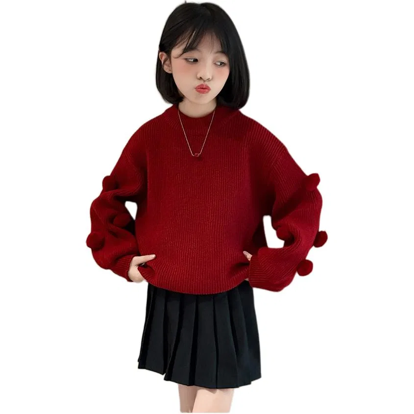 Детский свитер с круглым вырезом Red Sweater PLANDOO