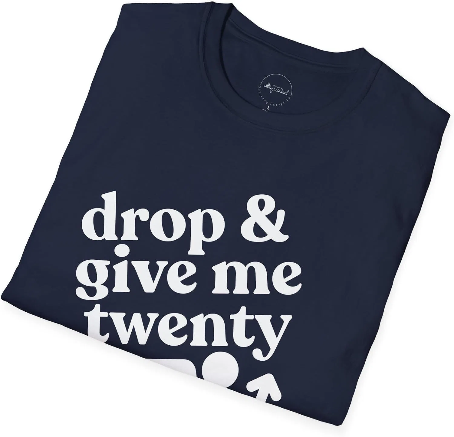 Женская футболка с принтом Drop & Give Me Twenty Gildan 64000, Navy — фото 4