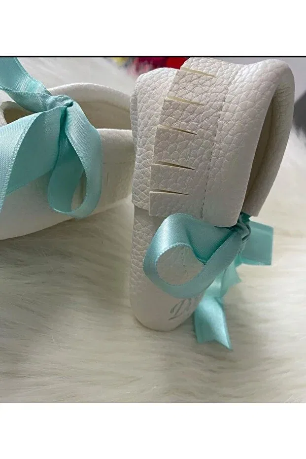 Детские мокасины для девочек с имитацией кожи Betülün Diktikleri, Off White — фото 4