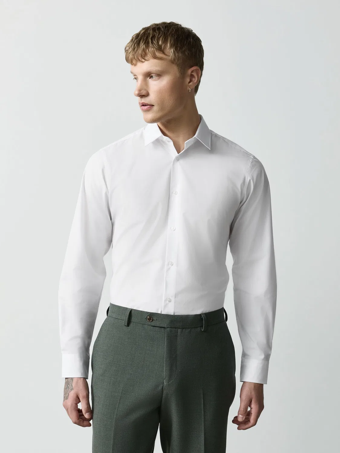 Next Разноцветные оксфордские рубашки Smart Slim Fit с одной манжетой, 3 пары простых в уходе — фото 3