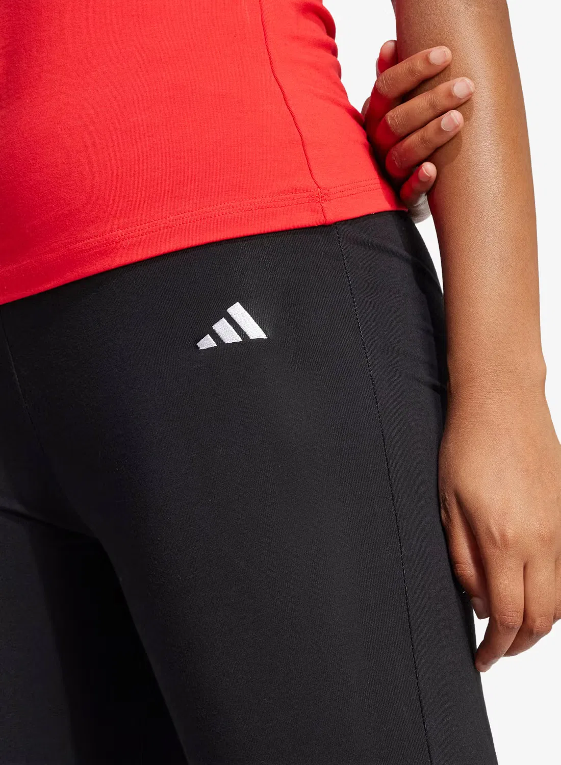 Леггинсы расклешенные с логотипом Adidas, черный — фото 4