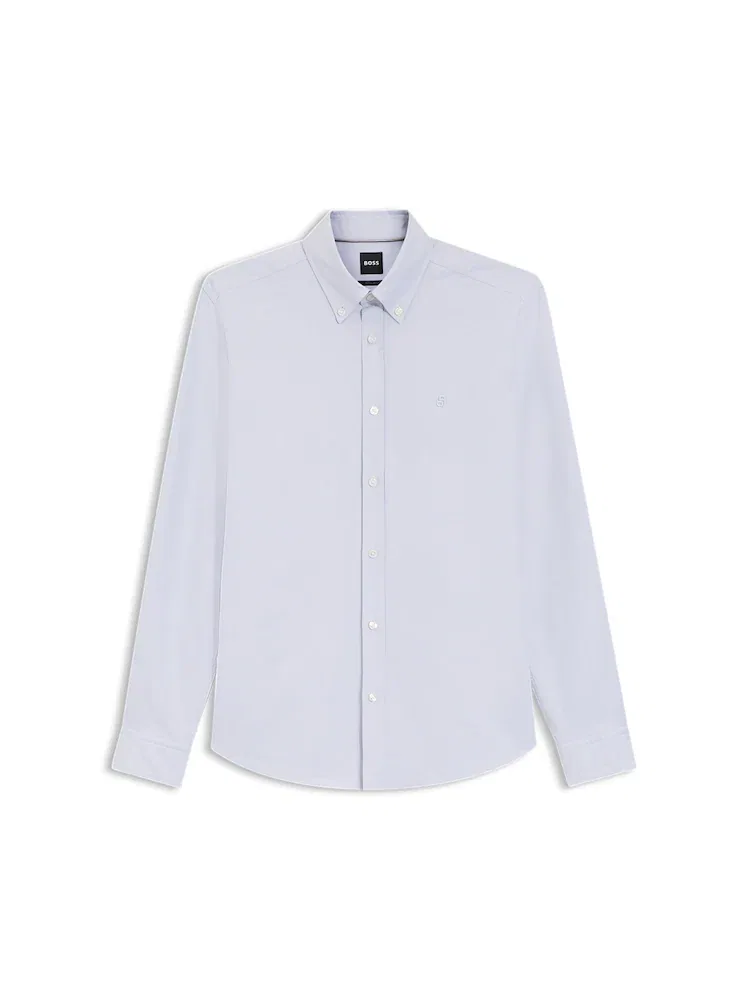 Рубашка с длинным рукавом Oxford Cotton BOSS, Sky Blue — фото 3