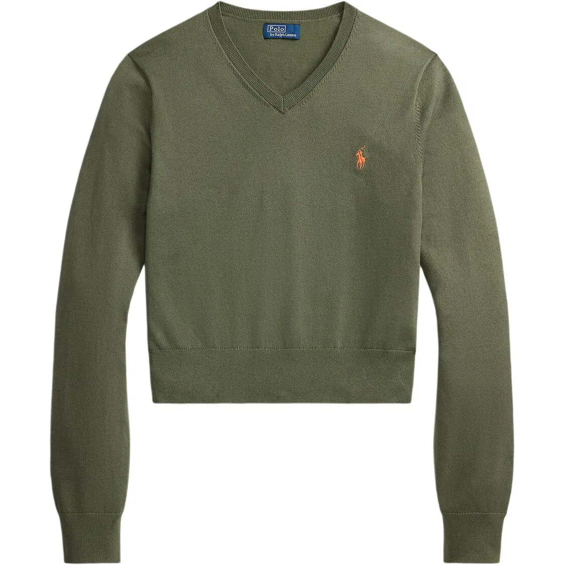 Женский свитер с V-образным вырезом Dark Olive Green Polo Ralph Lauren — фото 3