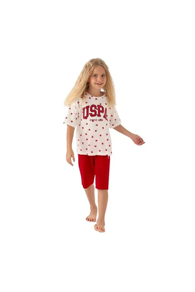 Детский комплект для девочек U.S. Polo Assn., Cream Red