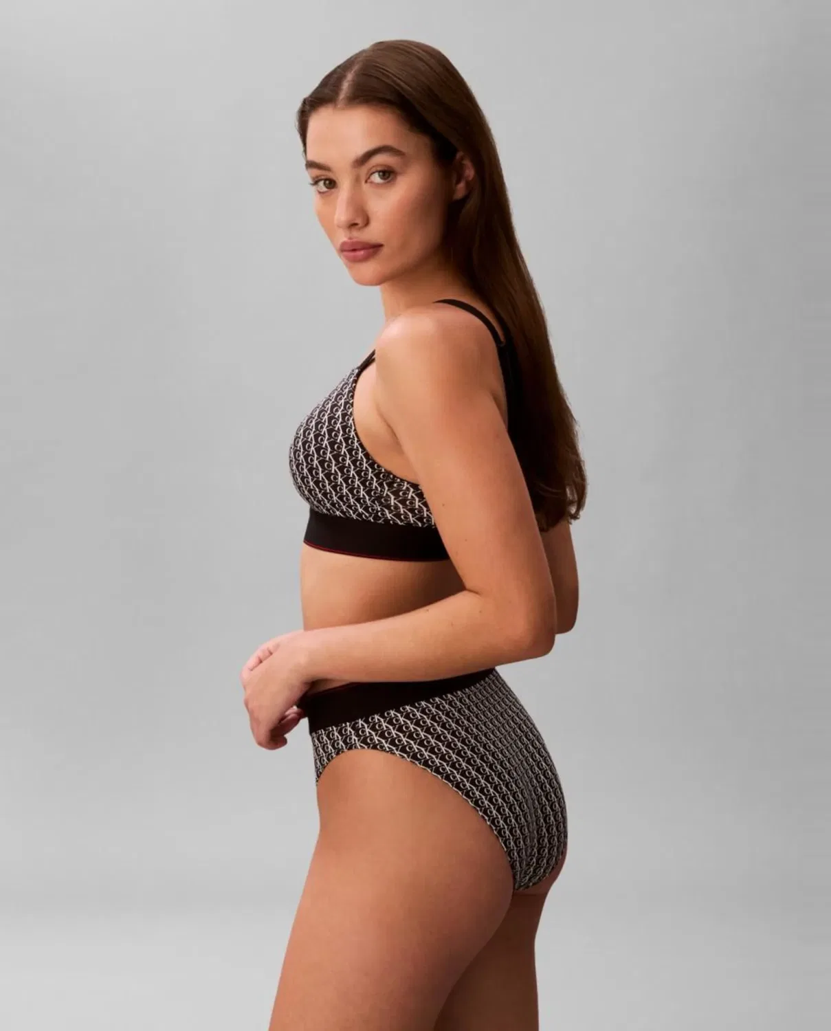 Женский бюстгальтер-бралетт с принтом CK Graphic Calvin Klein, Negro — фото 4
