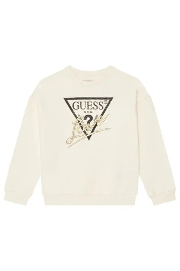 Детские свитшот для девочек с длинным рукавом Guess, White