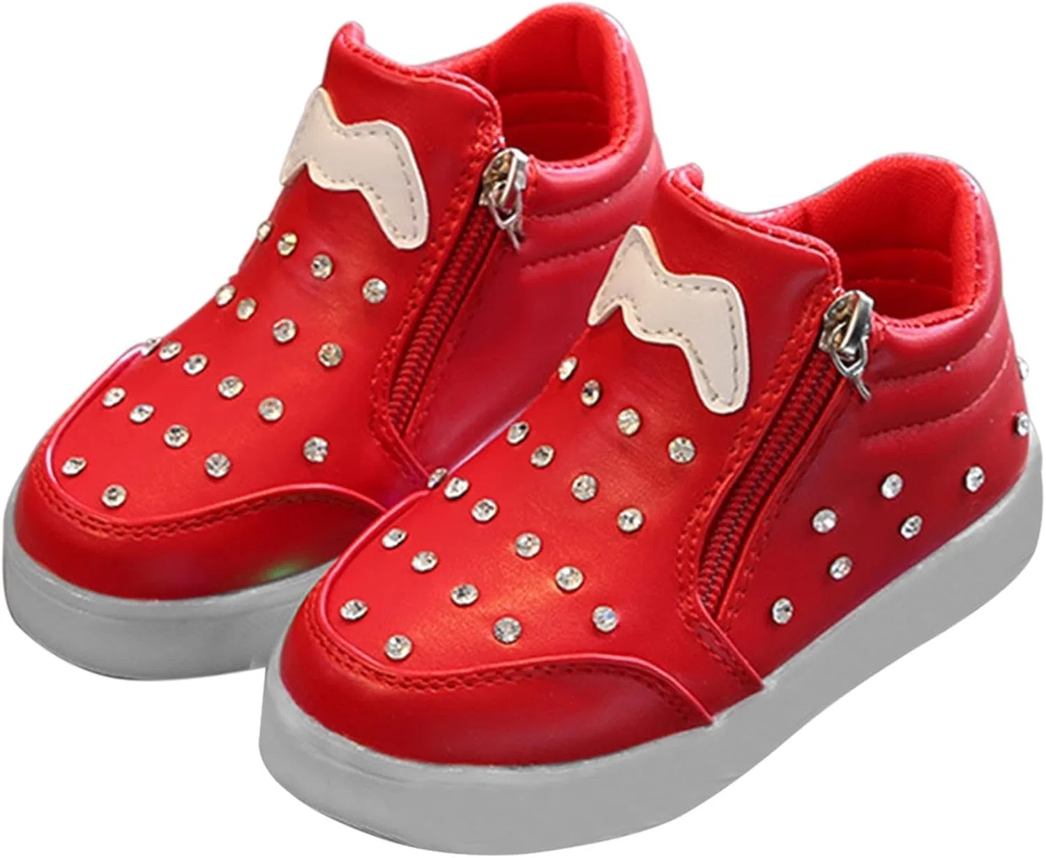 Детские ботинки для девочек с принтом Diamond Embellished, Red