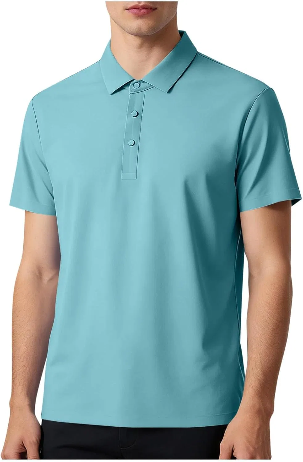 Мужское поло для гольфа с воротником-хенли, Mint Green