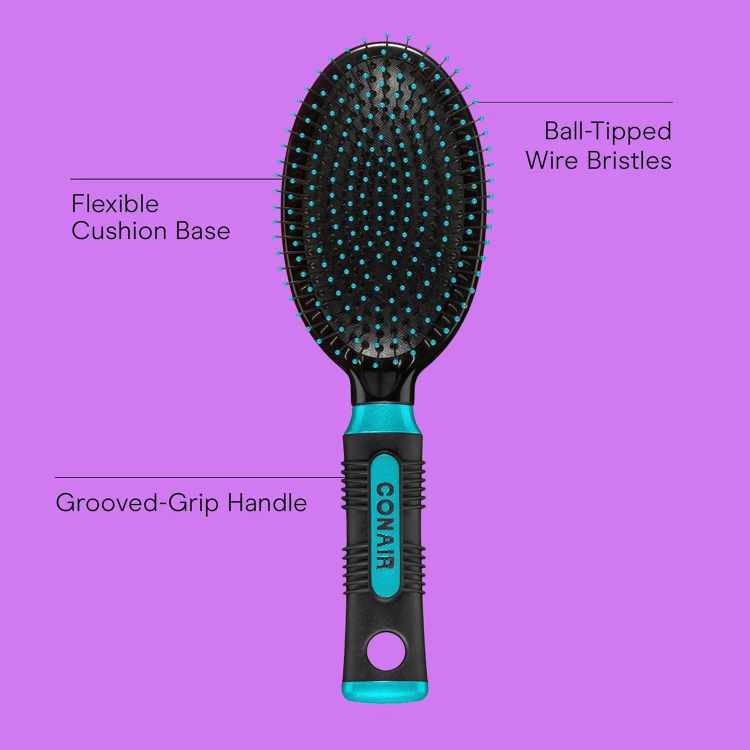 Щетка для волос с металлическими щетинками от Conair Pro Conair, Blue-Green — фото 2