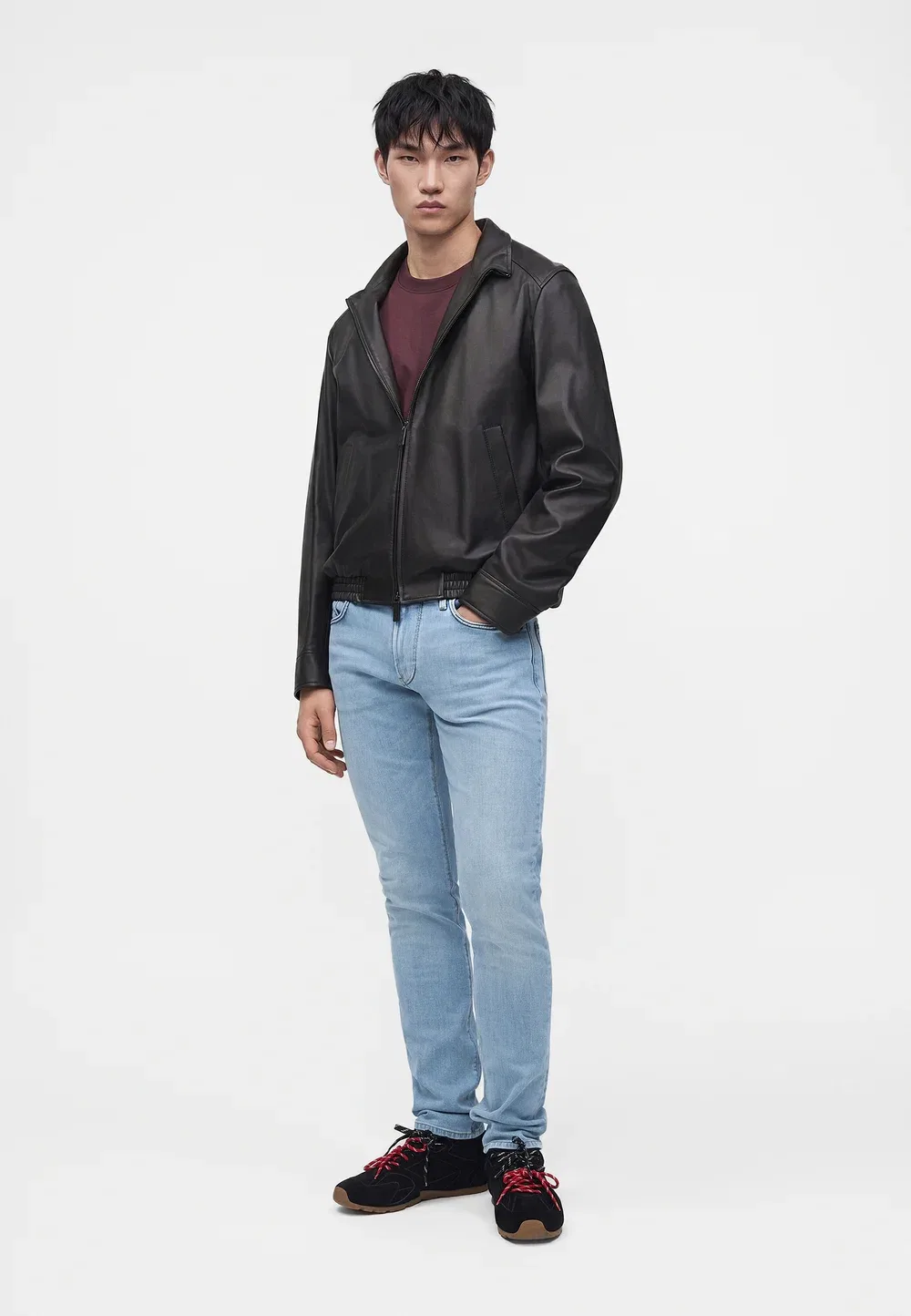 Брюки с карманами - джинсы зауженного кроя Emporio Armani, Light Blue Denim — фото 2