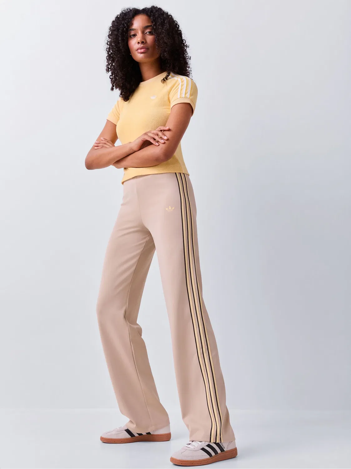 Брюки прямого кроя, свободные, adidas Originals, Taupe Brown