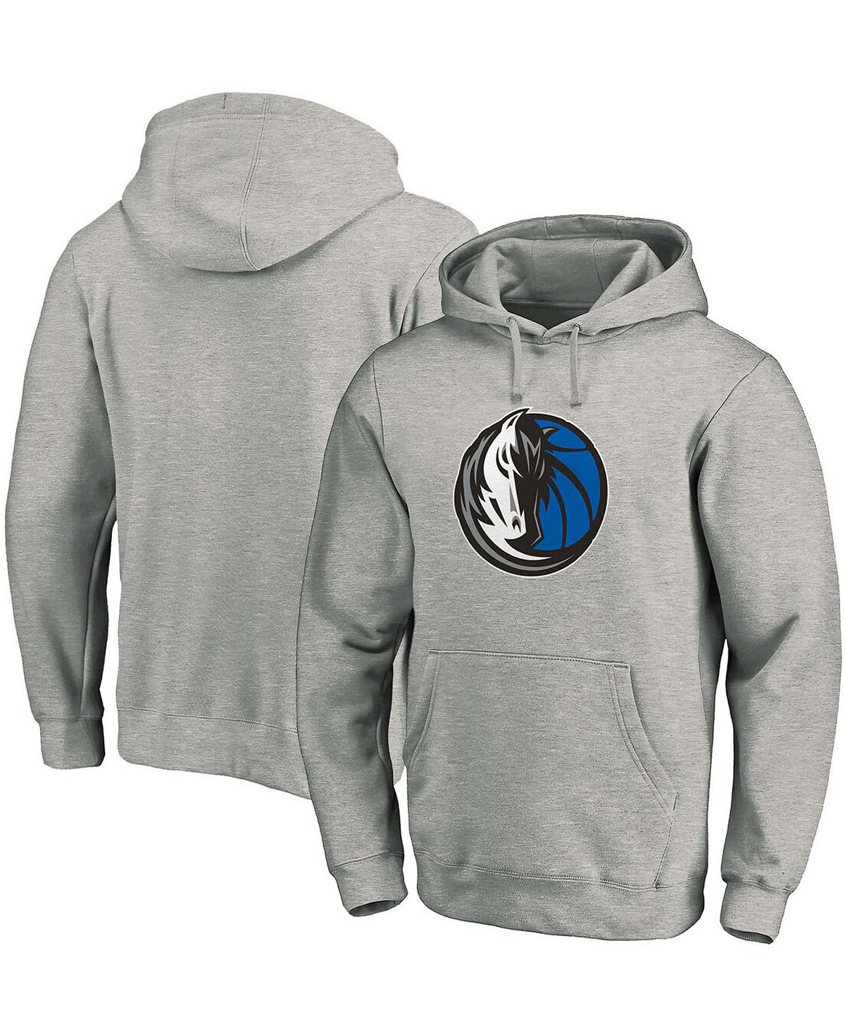 Мужская толстовка с капюшоном с логотипом dallas mavericks team primary в меланжевом сером цвете Fanatics, мульти - фото