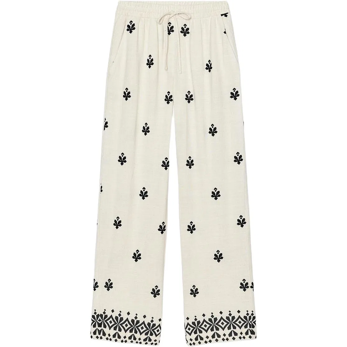 Женские брюки свободного кроя с широкой штаниной Casual Pants, ZARA, Nude/Black