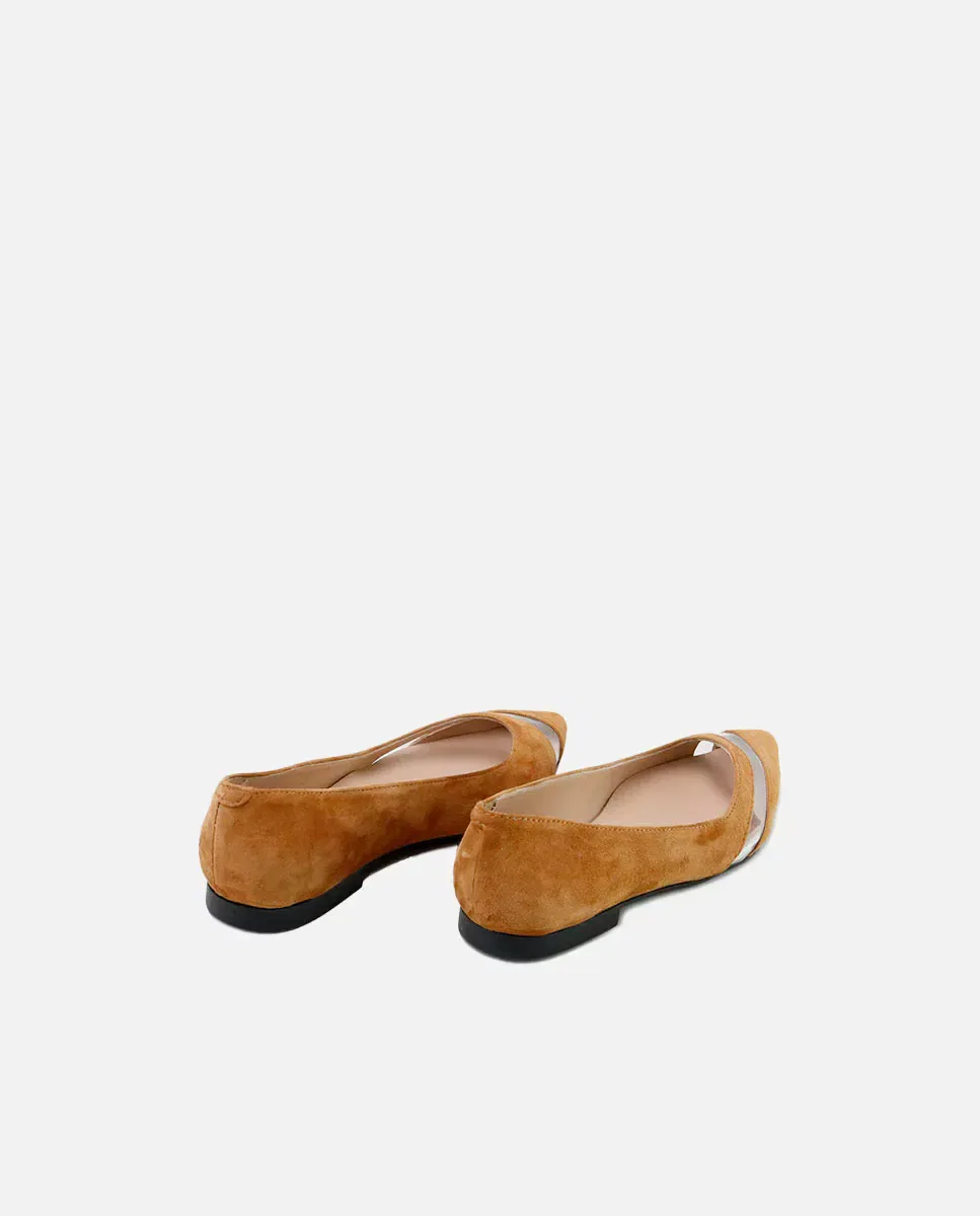 Детские балетки для девочек из овчины Eli 1957, Camel — фото 2