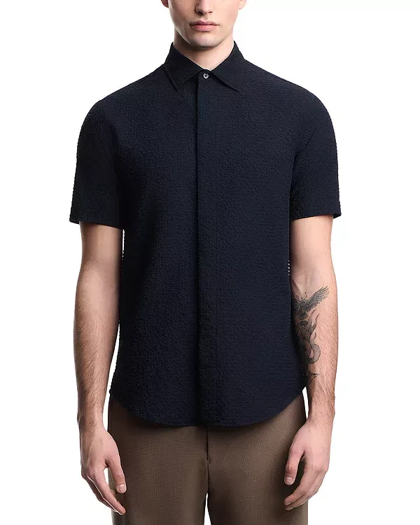Мужская рубашка с коротким рукавом Emporio Armani, Dark Navy